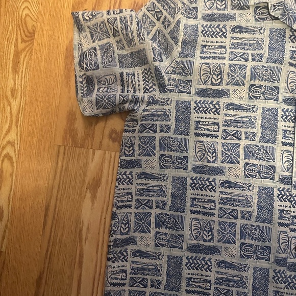 Blue Patterned Men's Shirt Havana Jim Size Large - Picture 2 of 7